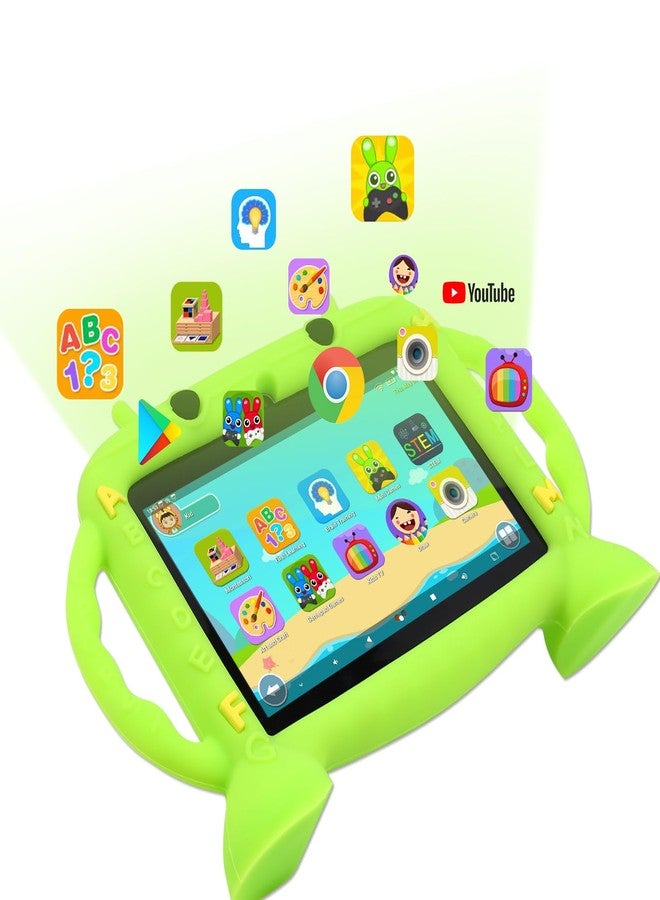 MengDash Kids Tablet, 7 inch Tablet with Case for Kids 2-10, Educational Learning Toddler Tablet Android 11, 3GB RAM+32GB ROM Storage, WiFi，Bluetooth，with Google Play YouTube, Baby Girl boy Present（Green） - Image 4